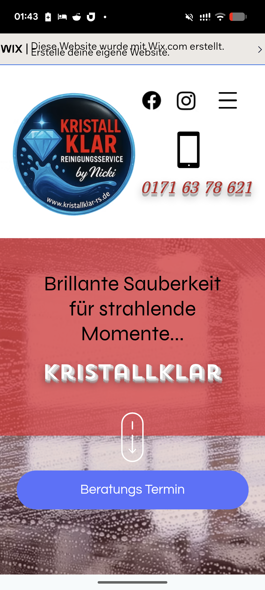 Kristallklar – Mobile Ansicht
