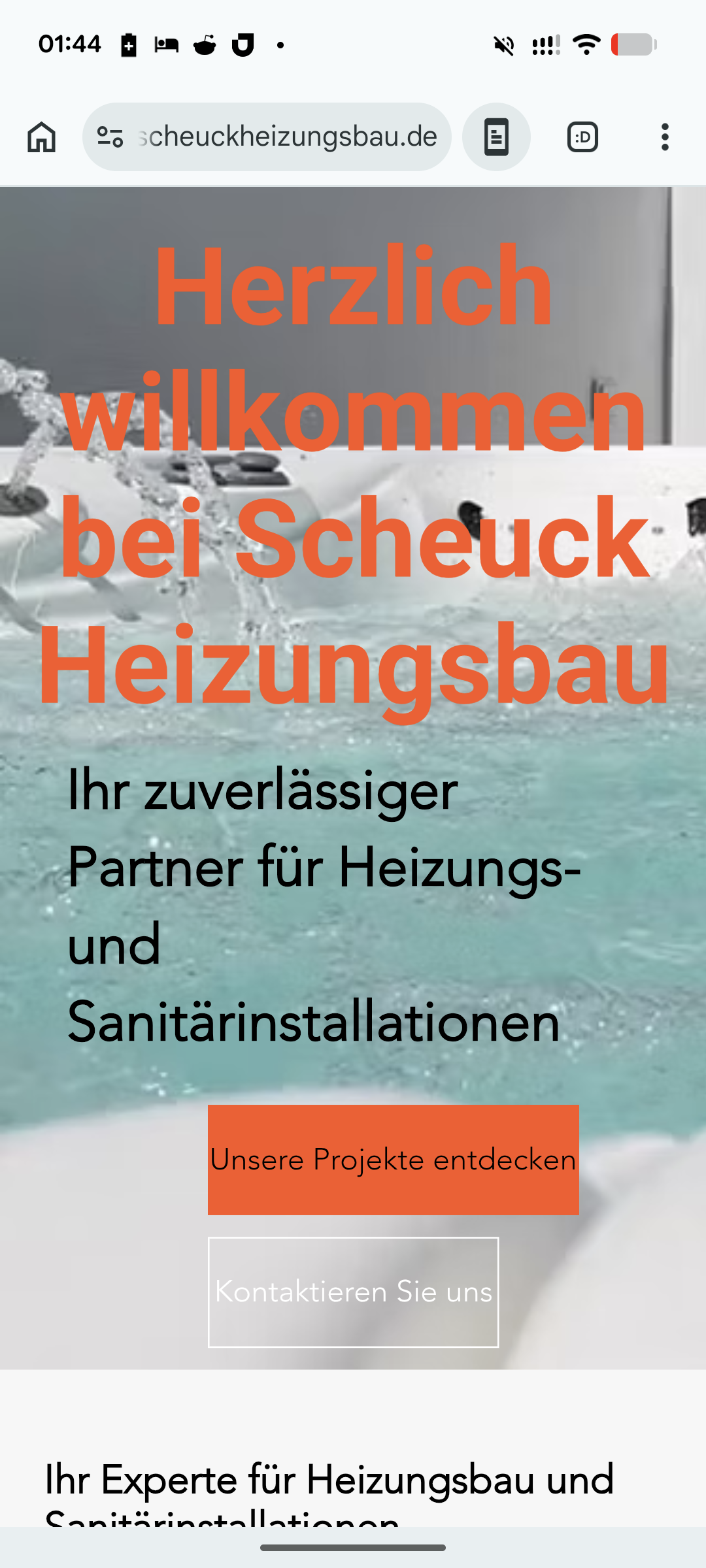 Scheuck Heizungsbau – Mobile Ansicht
